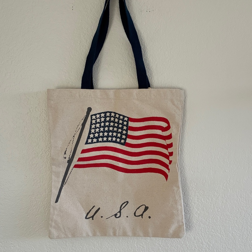 USA Flag Canvas Tote Bag